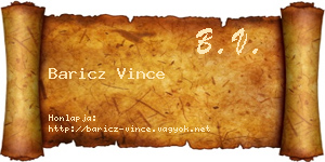 Baricz Vince névjegykártya