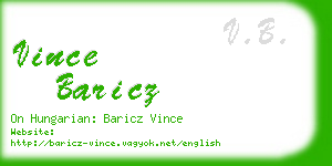 vince baricz business card
